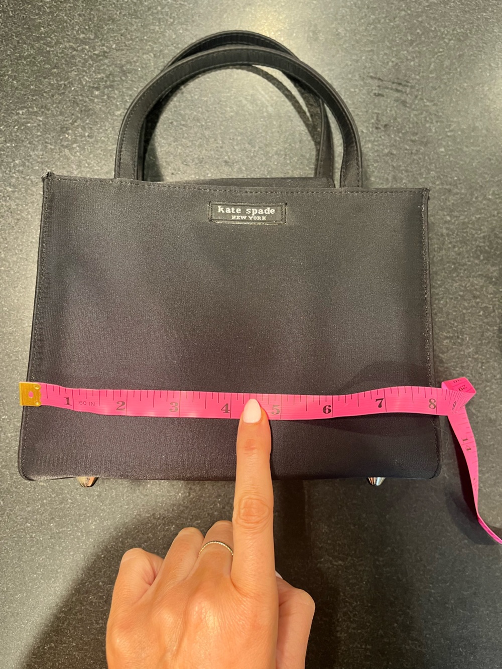 Y2K kate spade Black Nylon Mini Satchel with tiger print - Picture 7 of 10